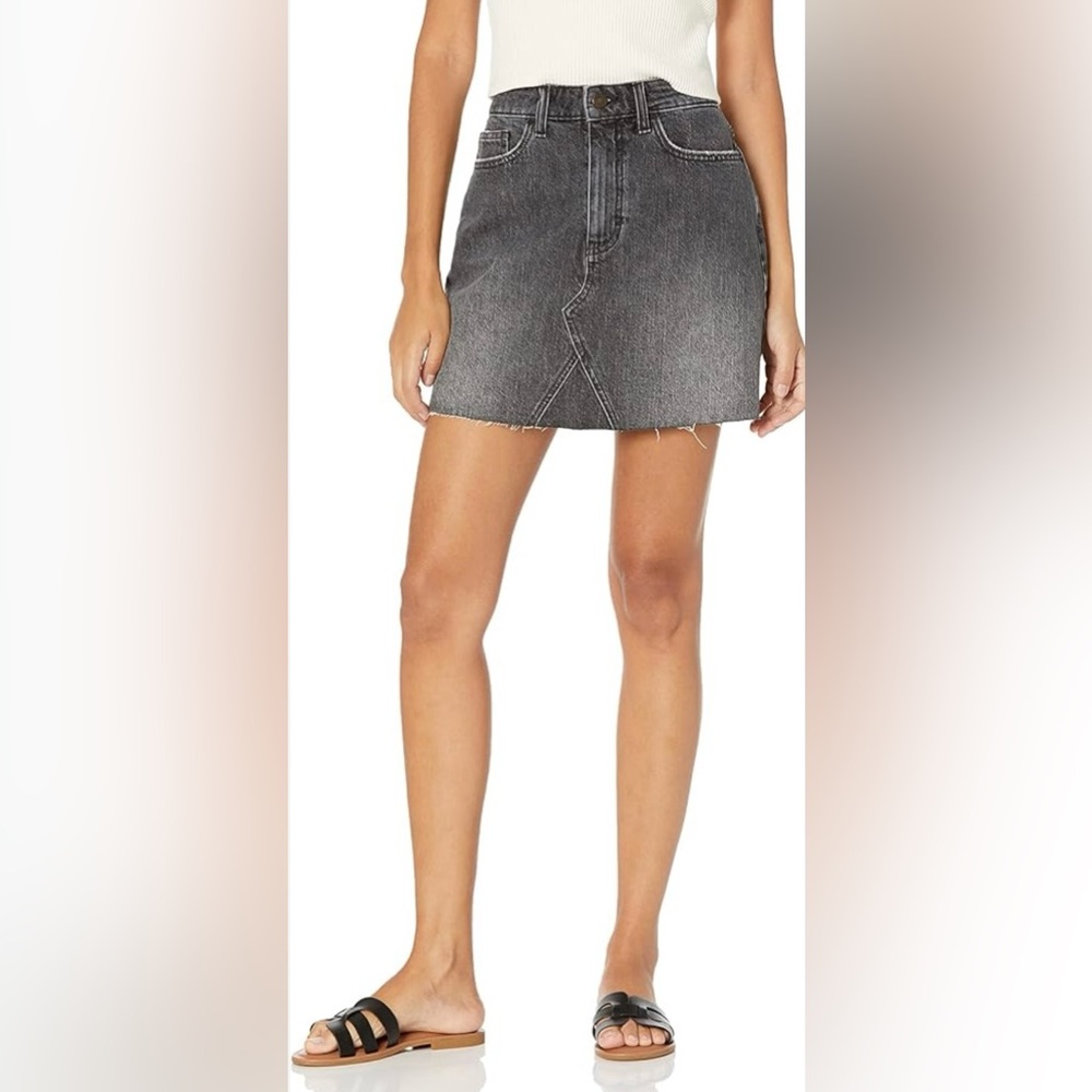 THE‎ DROP Arhaan Denim Mini Skirt Faded Carbon Black Jean Distressed NEW Small